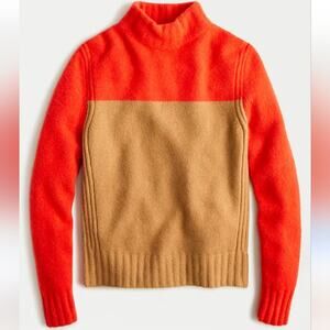 J. Crew Colorblock mockneck sweater in Supersoft Merino Blend Size XS